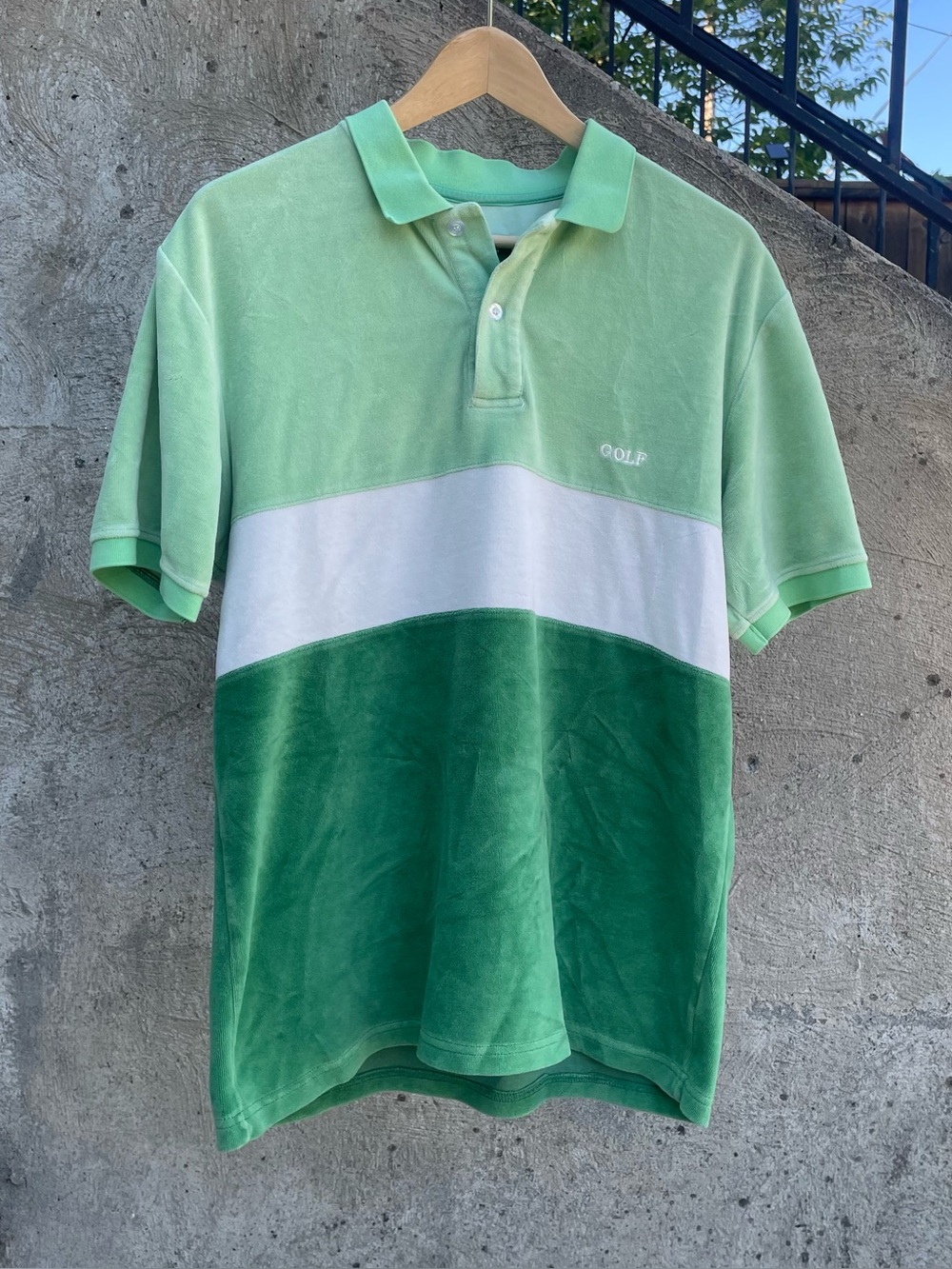 Rare Golf Wang Tyler the Creator velour polo shirt size medium